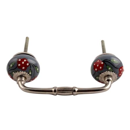 Pea Green Leaf Flower Ceramic Bridge Handle